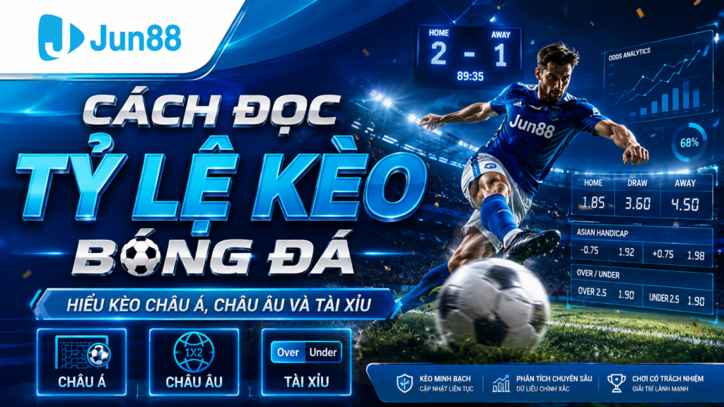 Hướng dẫn cách đọc tỷ lệ kèo bóng đá tại nhà cái Jun88