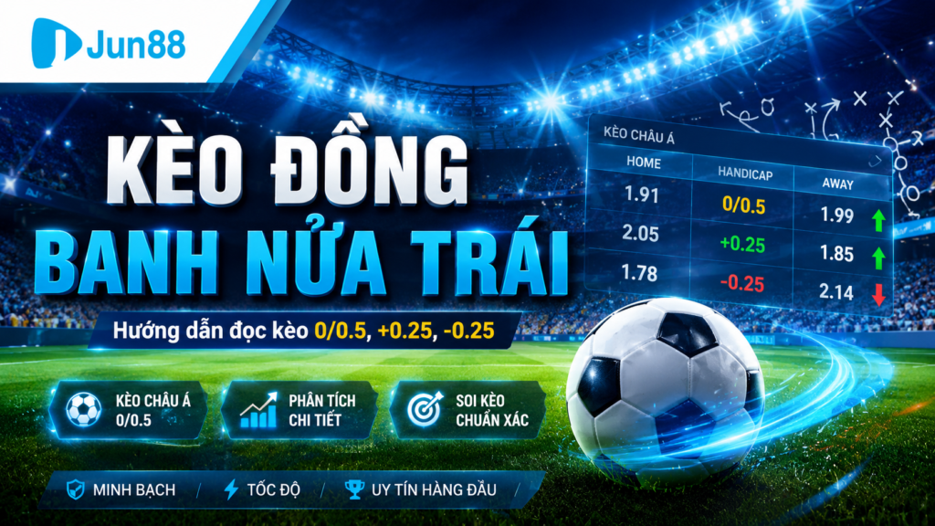 Chi tiết về xem kèo đồng banh nữa trái tại Jun88